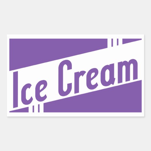 retro-ijs rechthoekige sticker (Voorkant)