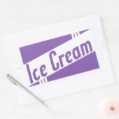 retro-ijs rechthoekige sticker (Envelop)