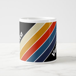 Retro Ijs Regenboog Gestreept met Naam Grote Koffiekop