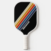 Retro Ijs Regenboog Gestreept met Naam Pickleball Paddle (Voorkant)