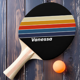 Retro Ijs Regenboog Gestreept met Naam Tafeltennisbatje