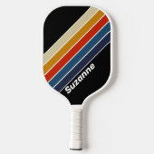 Retro Ijs Regenboog met Naam Pickleball Paddle (Achterkant)
