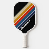 Retro Ijs Regenboog met Naam Pickleball Paddle (Voorkant)