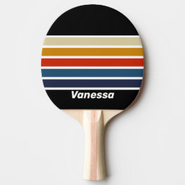 Retro Ijs Regenboog Over Strepen met Naam Tafeltennisbatje