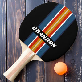 Retro Ijs Regenboog Rallystreep met Naam Tafeltennisbatje