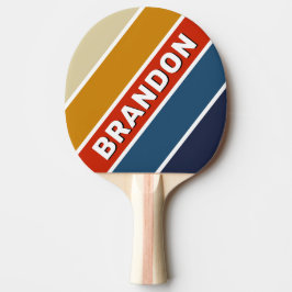 Retro Ijs Regenboog Vet Gestreept met Naam Tafeltennisbatje