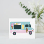 Retro ijs-wagen briefkaart (Staand voorkant)