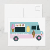 Retro ijs-wagen briefkaart (Voorkant / Achterkant)