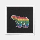 Retro Ijsbeer Regenboog Lesbienne LGBT Homoprentij Servet (Voorkant)