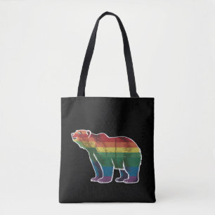 Retro IJsbeer Regenboog Lesbisch LHBT Homo Pride Tote Bag