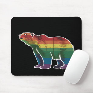 Retro IJsbeer Regenboog Lesbisch LHBT Homo Trots Muismat