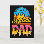 Retro ijsdruppel softbal vader gamendag vader vade kaart (Gele Bloem)