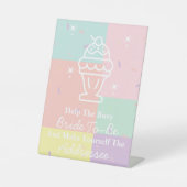 Retro-ijsjes maken jezelf de geadresseerde reclamebord met voetstuk (Voorkant)