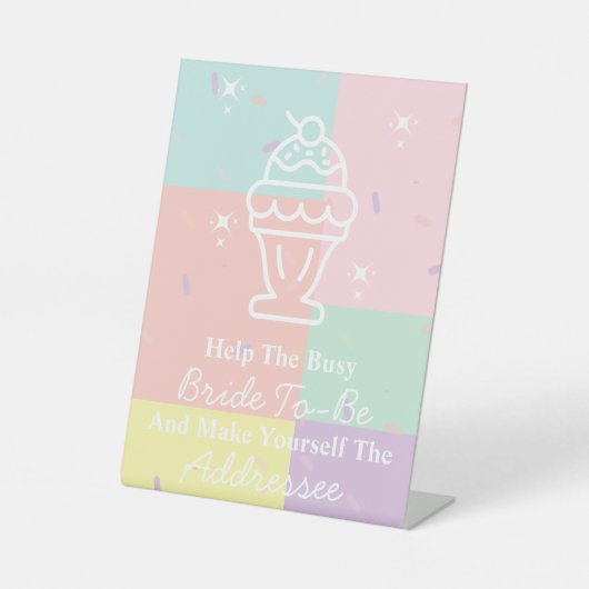 Retro-ijsjes maken jezelf de geadresseerde reclamebord met voetstuk (Voorkant)