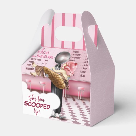 Retro-ijsjes scheppen Vrijgezellenfeest op Bedankdoosjes (Voorkant Zijde)