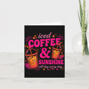 Retro ijskoude koffie & zonneschijn grappige zomer kaart