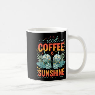 Retro ijskoude koffie & zonneschijn grappige zomer koffiemok