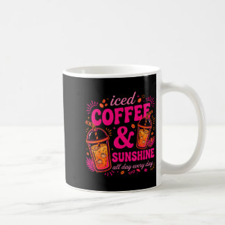Retro ijskoude koffie & zonneschijn grappige zomer koffiemok