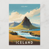 Retro IJslands Avontuur IJsland Briefkaart (Voorkant)