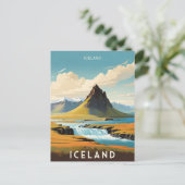 Retro IJslands Avontuur IJsland Briefkaart (Staand voorkant)