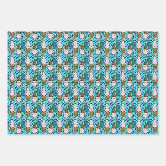 Retro-ijsnevelaars Inpakpapier Vel (Voorkant 3)