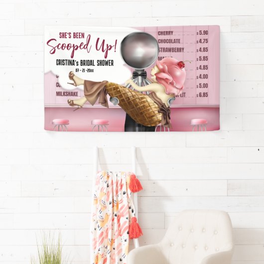 Retro ijssalon opgerold spandoek (Insitu)