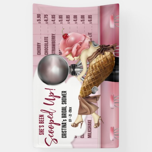 Retro Ijszaak Gescoord Spandoek (Verticaal)