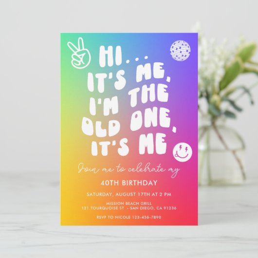 Retro Ik ben de oude op mijn verjaardag Kaart (Staand voorkant)