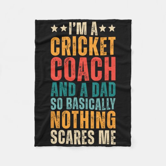 Retro Ik Ben Een Cricketcoach En Vader Funny Sarca Fleece Deken (Voorkant)