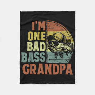 Retro Ik Ben Eén Ongehoorzame Opa Funny Fishing Op Fleece Deken
