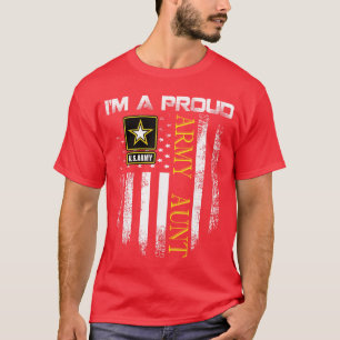 Retro Ik ben een trotse tante van het leger met Am T-shirt