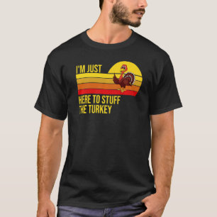 Retro Ik ben hier om het Turkije te ontslaan Thank T-shirt