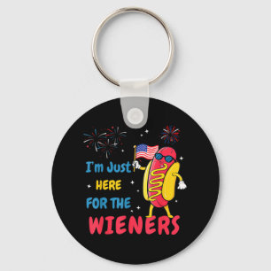 Retro Ik ben hier voor de Wieners 4 juli Ho Sleutelhanger