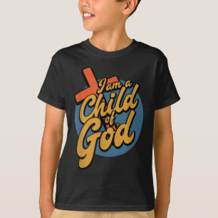 Retro Ik Ben Kind Van God, Jezus Kruis Christelijk T-shirt