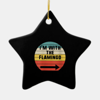 Retro ik ben met de Flamingo | Flamingo Keramisch Ornament