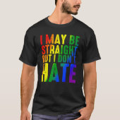 Retro Ik ben misschien hetero, maar ik haat Rainbo T-shirt (Voorkant)