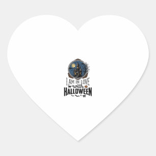 Retro Ik Ben Verliefd Op Halloween Shirt Ontwerp_1 Hart Sticker