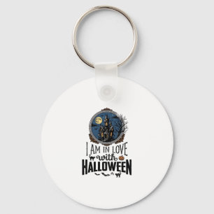 Retro Ik Ben Verliefd Op Halloween Shirt Ontwerp_1 Sleutelhanger