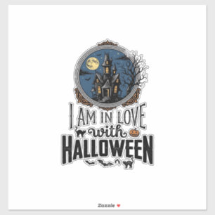 Retro Ik Ben Verliefd Op Halloween Shirt Ontwerp_1 Sticker