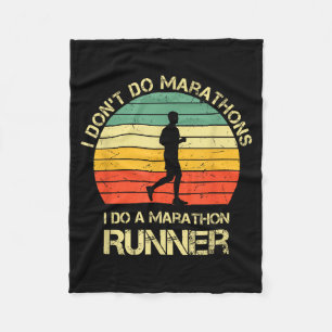 Retro Ik Doe Geen Marathons Ik Ben Een Marathonlop Fleece Deken