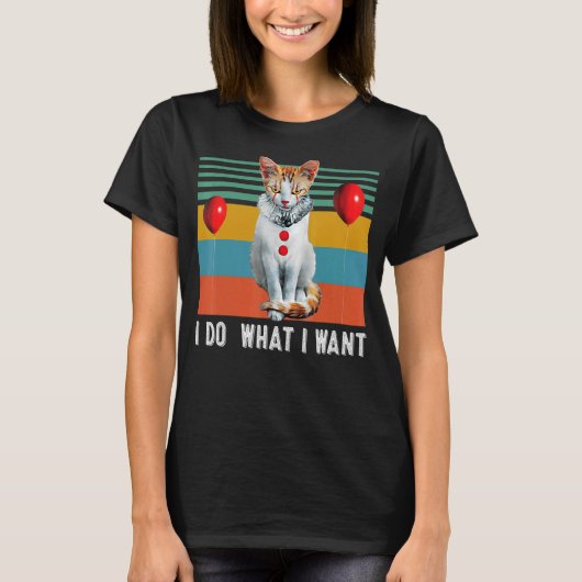 Retro ik doe wat ik wil dat Cat Kitten T-shirt (Voorkant)
