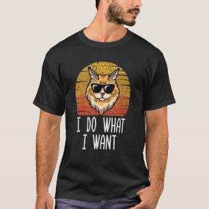Retro ik doe wat ik wil dat Cat Maine Coon Cat Mam T-shirt