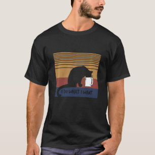 Retro ik doe wat ik wil dat grappige zwarte kat t-shirt