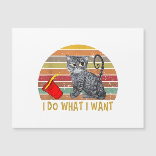  Retro ik doe wat ik wil dat mijn zwarte kattendek (Voorkant)
