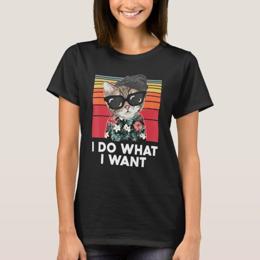 Retro Ik Doe Wat Ik Wil Kat Kat 2 T-shirt (Voorkant)