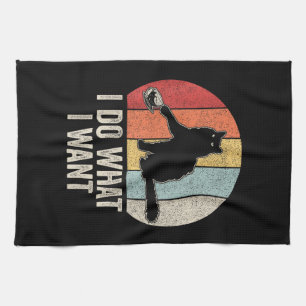 Retro Ik Doe Wat Ik Wil Katten T-shirt Kattenliefh Theedoek