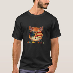 Retro Ik Doe Wat Ik Wil Mijn Zwarte Kat Miauw Poes T-shirt