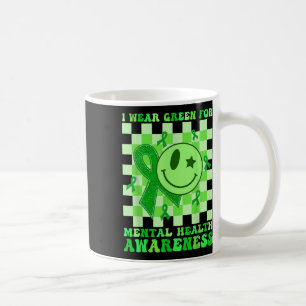 Retro Ik Draag Groen Voor Mentale Gezondheidsbewus Koffiemok