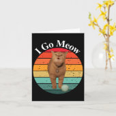 Retro Ik Ga Miauw Mopshond Grappige Kat Zingt Meme Kaart (Gele Bloem)