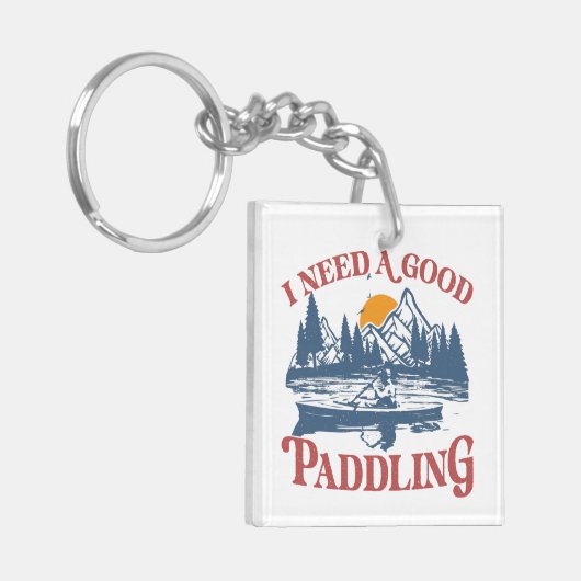 Retro Ik heb een goede paddling nodig Kayaking Kay Sleutelhanger (Voorkant Links)